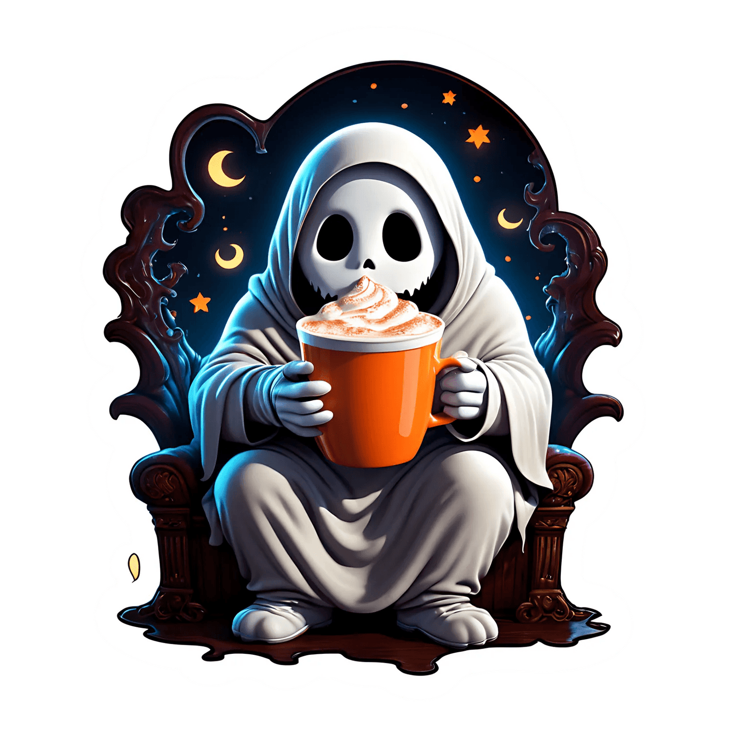 Gothic Ghost - Spooky Sticker - Heat Press Transfer