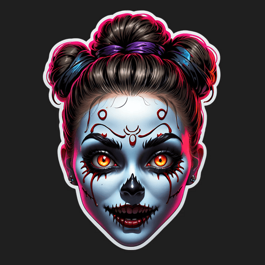 Gothic Girl Sticker - Vibrant UV DTF Art - Heat Press Transfer