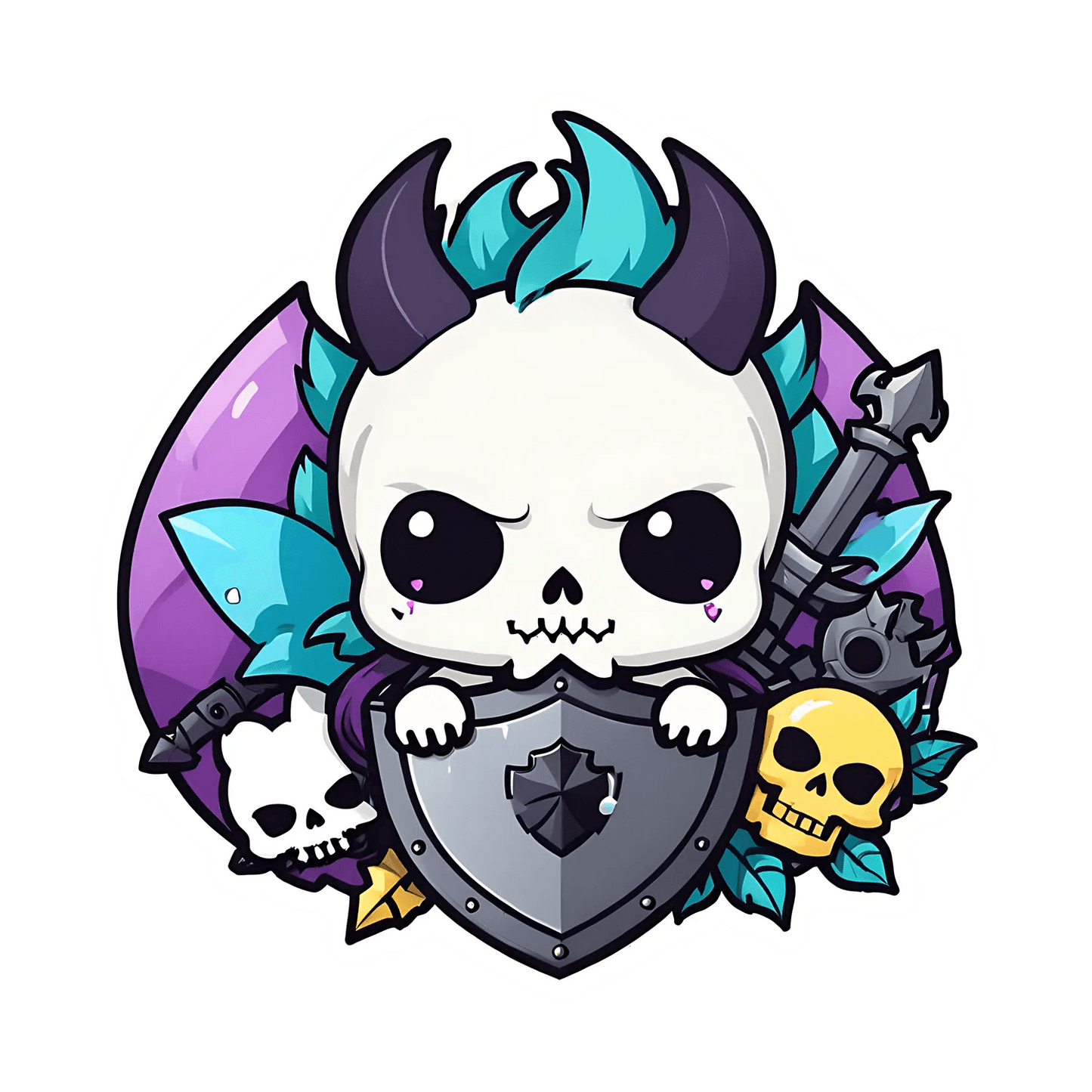 Gothic Skull - Fantasy Sticker - Heat Press Transfer