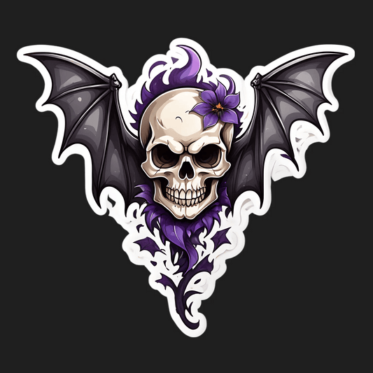 Gothic Skull Sticker - Dark Fantasy Art - Heat Press Transfer