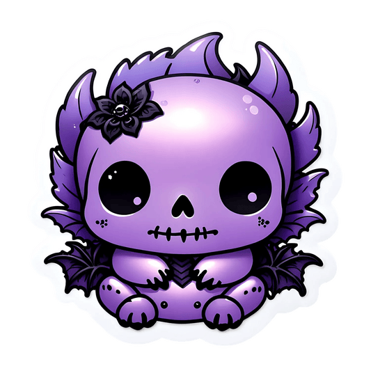 Gothic Skull Sticker - UV DTF Purple Decal - Heat Press Transfer