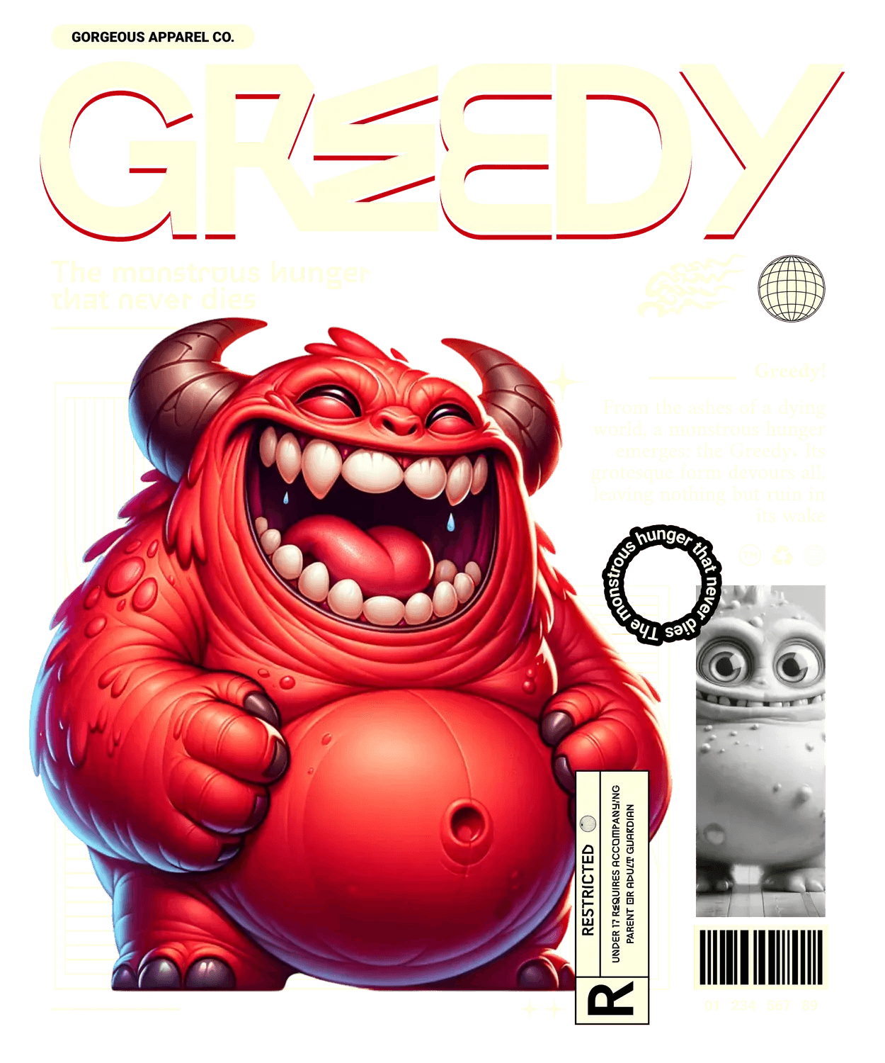 Greedy Monster - DTF Ready to Press (original)