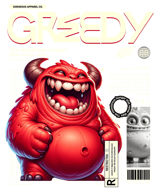 Greedy Monster - DTF Ready to Press - Heat Press Transfer