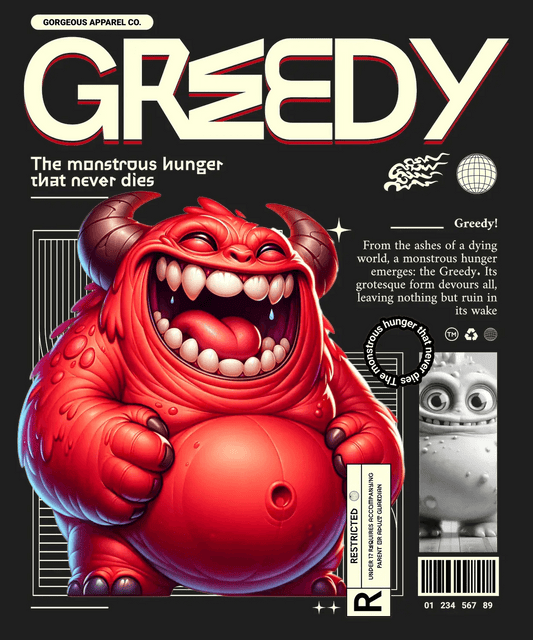 Greedy Monster - DTF Ready to Press - Heat Press Transfer