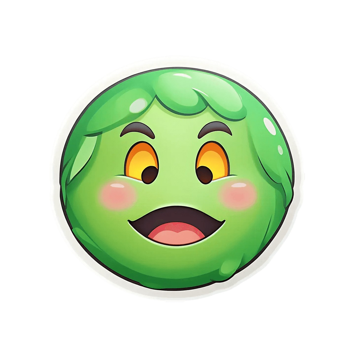 Green Smiley Face - Sticker - Heat Press Transfer
