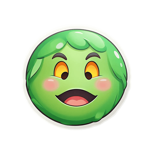 Green Smiley Face - Sticker - Heat Press Transfer