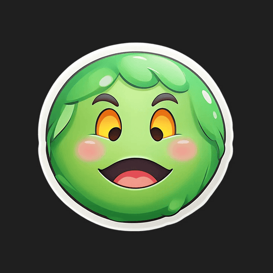 Green Smiley Face - Sticker - Heat Press Transfer