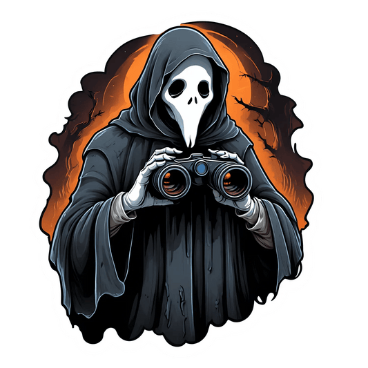 Grim Reaper Binoculars - Sticker - Heat Press Transfer