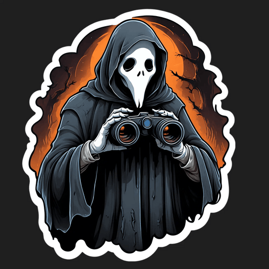 Grim Reaper Binoculars - Sticker - Heat Press Transfer