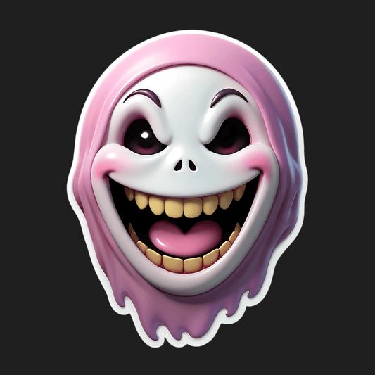 Grim Grinning Ghost - Sticker - Heat Press Transfer