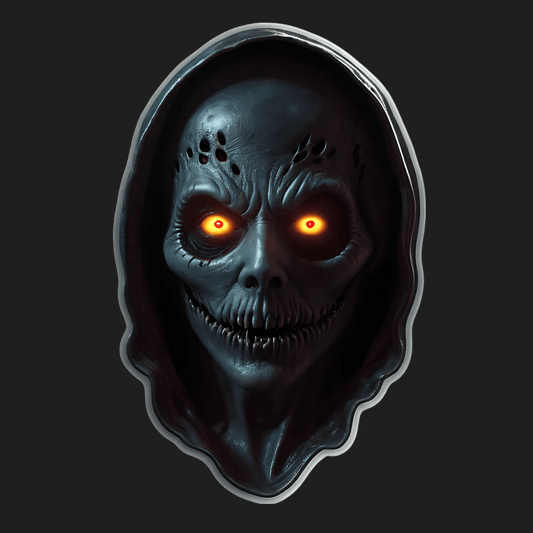 Grim Reaper Glow - Red Eye Sticker - Heat Press Transfer