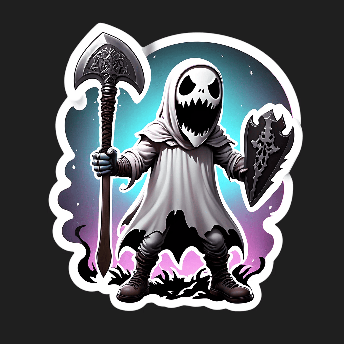 Grim Reaper Sticker - UV DTF Fantasy Theme - Heat Press Transfer