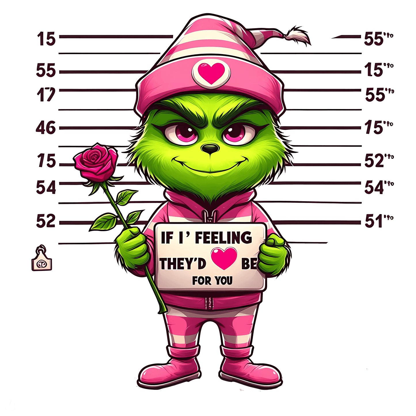 Grinch If I Feelings They'd Be For You Valentine's Day Design - DTF Ready To Press - Heat Press Transfer