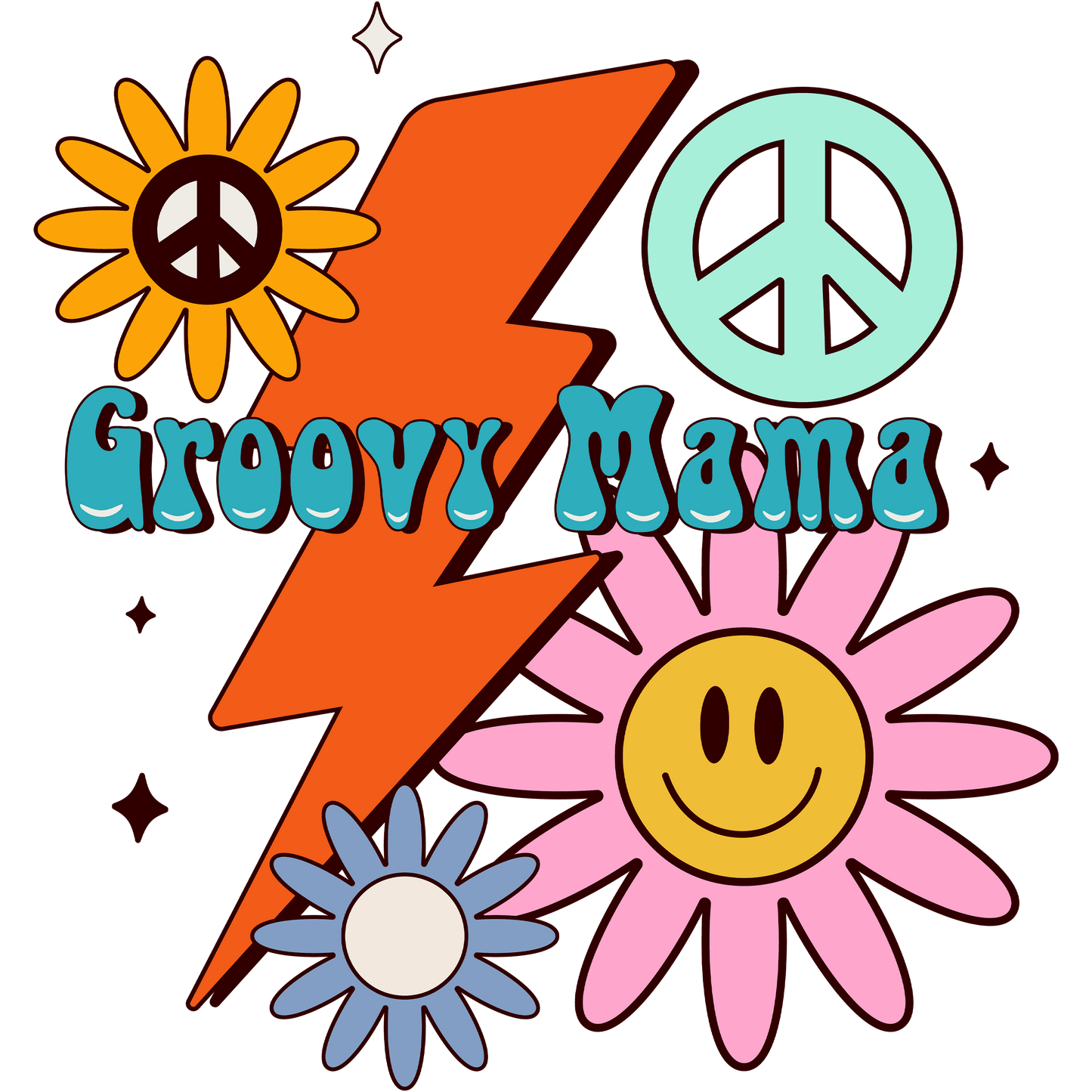 Groovy Mama Design - DTF Ready To Press - Heat Press Transfer