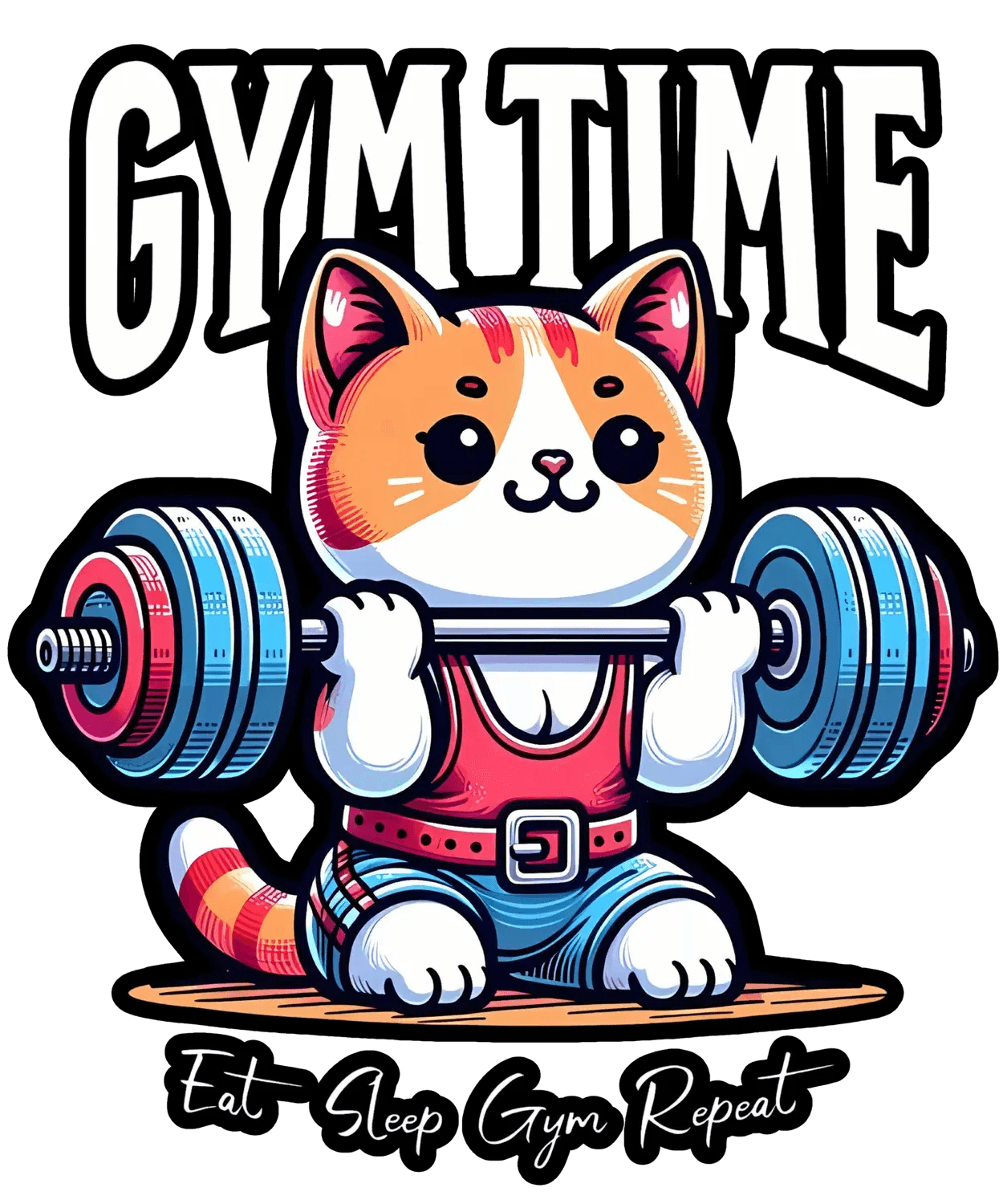 Gym Time Cat - DTF Ready to Press (original)