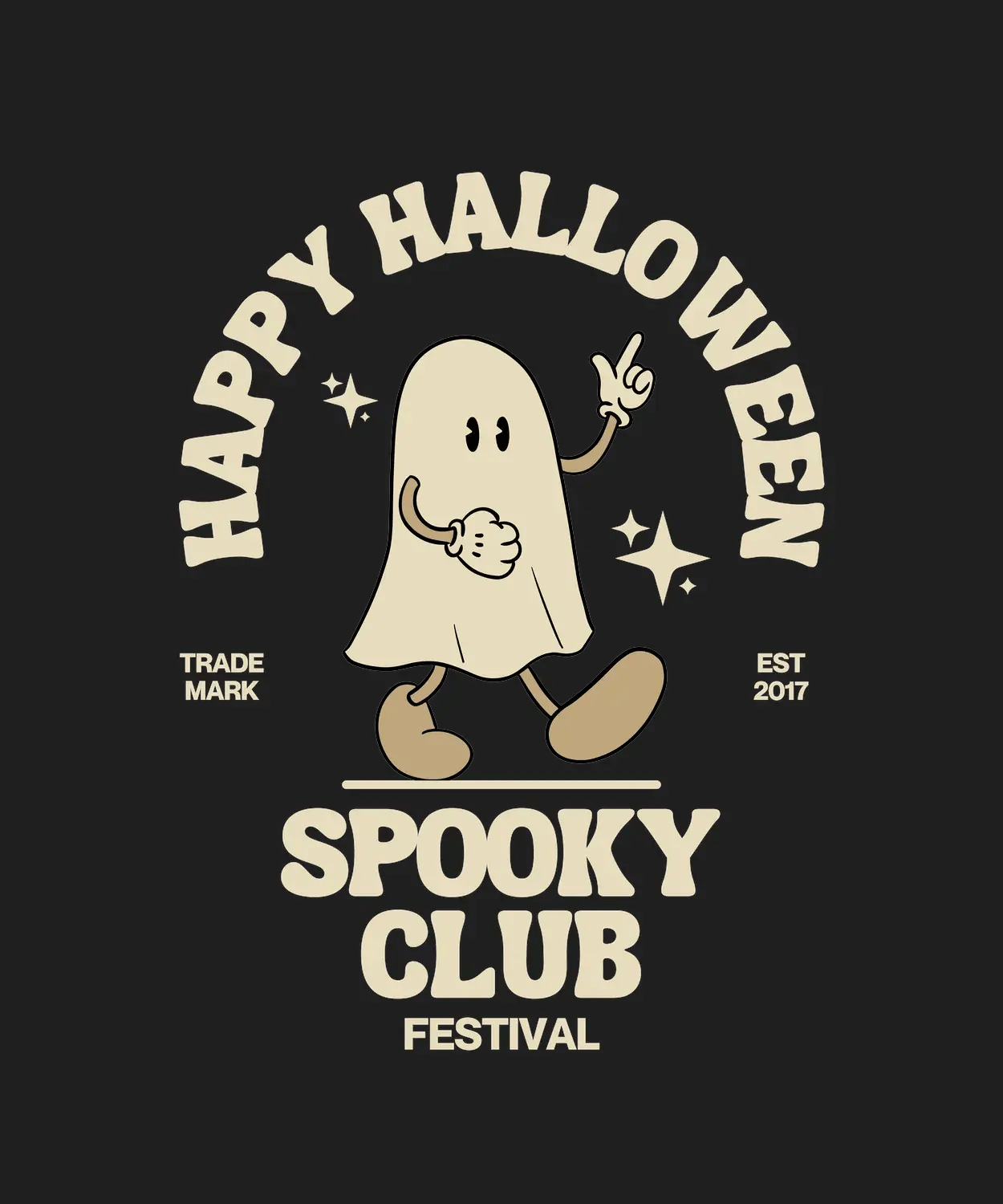 Halloween Ghost - DTF Ready to Press (black_bg)