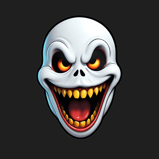 Halloween Skull Sticker - Durable UV Design - Heat Press Transfer