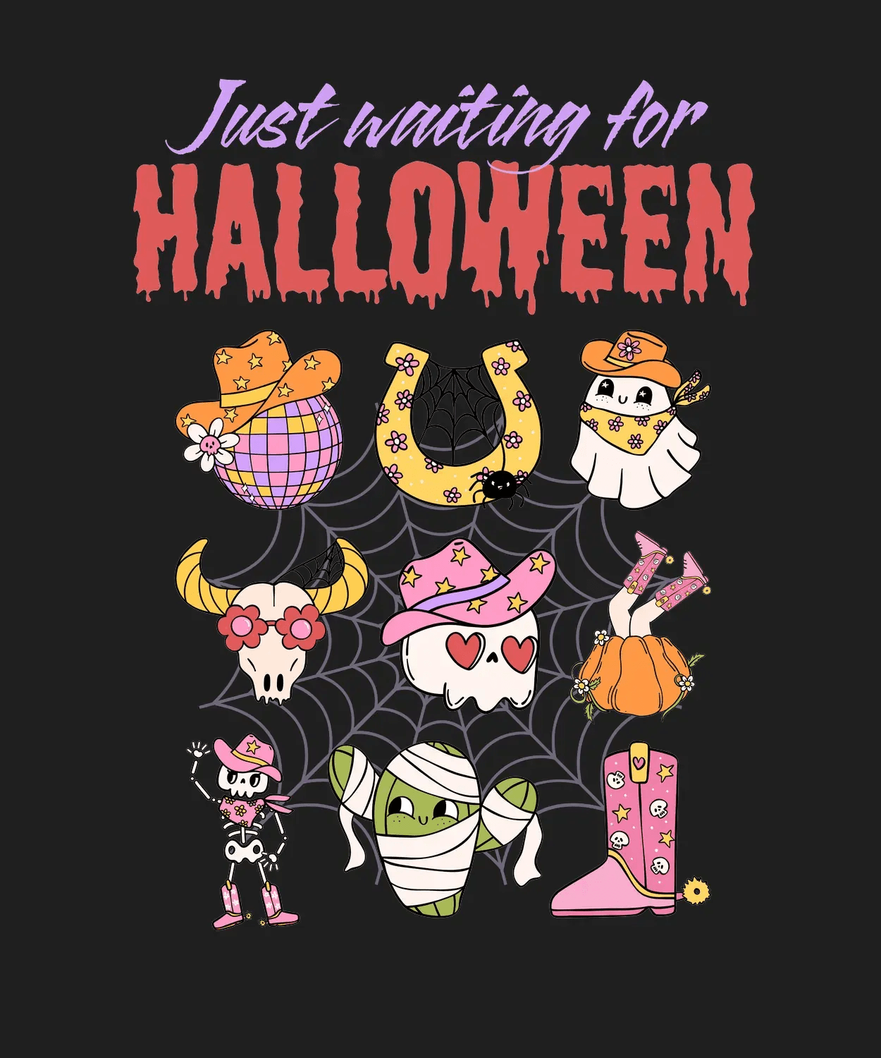 Halloween Waiting - DTF Ready to Press (black_bg)