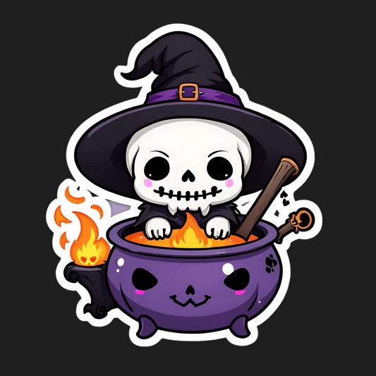 Halloween Cauldron - Spooky Sticker - Heat Press Transfer