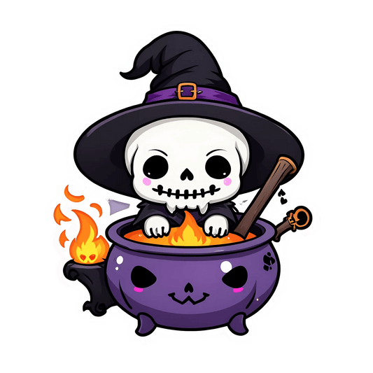 Halloween Cauldron - Spooky Sticker - Heat Press Transfer