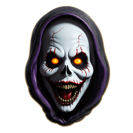 Halloween Skull - Sticker with Glowing Eyes - Heat Press Transfer