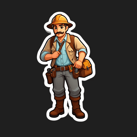 Handyman Character - Sticker - Heat Press Transfer