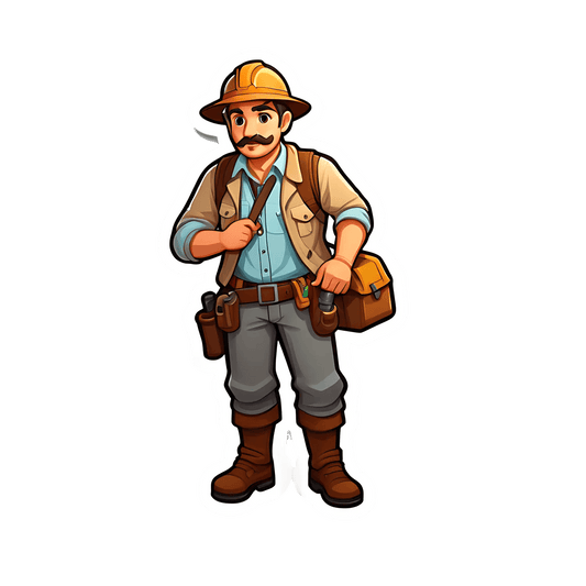 Handyman Character - Sticker - Heat Press Transfer