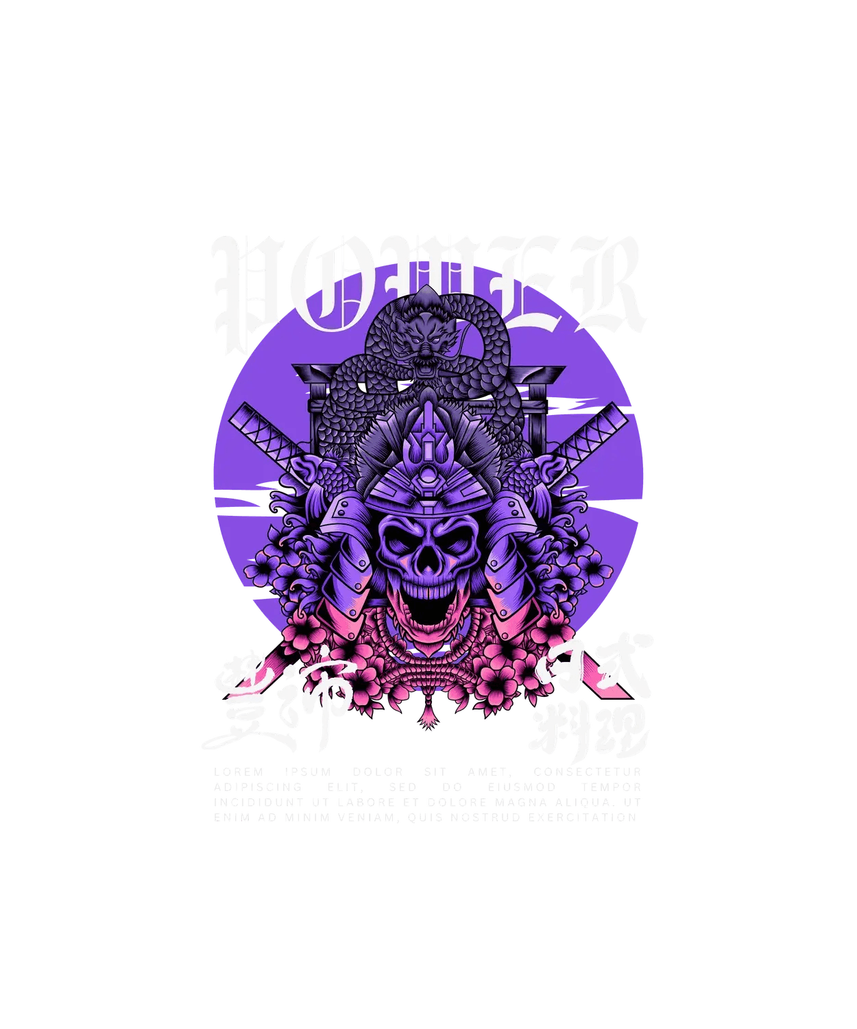 Hannya Mask Samurai - DTF Ready to Press - Heat Press Transfer
