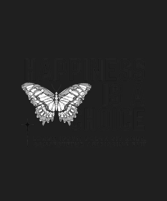 Happiness Butterfly - DTF Ready to Press - Heat Press Transfer
