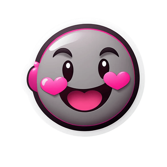 Happy Emoji - Love Heart Sticker - Heat Press Transfer