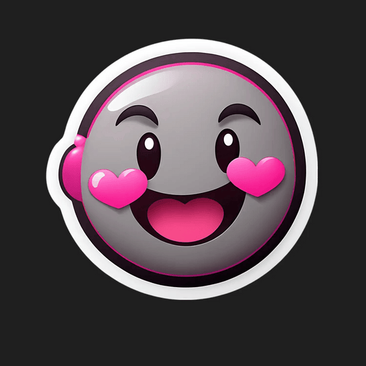 Happy Emoji - Love Heart Sticker - Heat Press Transfer