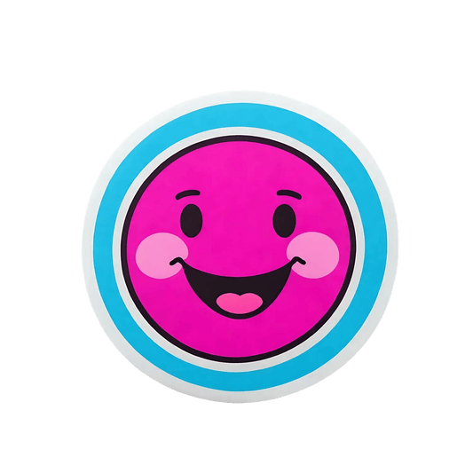Happy Face Sticker - UV DTF Round Smiley - Heat Press Transfer