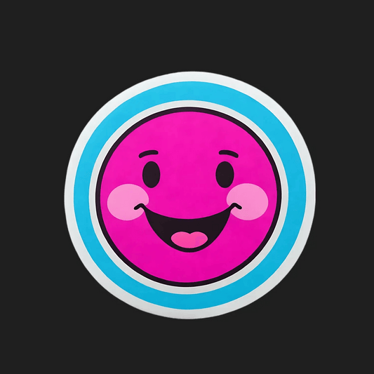 Happy Face Sticker - UV DTF Round Smiley - Heat Press Transfer