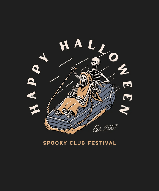 Happy Halloween Skeleton - DTF Ready to Press - Heat Press Transfer