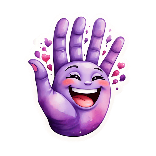 Happy Hand Emoji - UV DTF Sticker - Heat Press Transfer