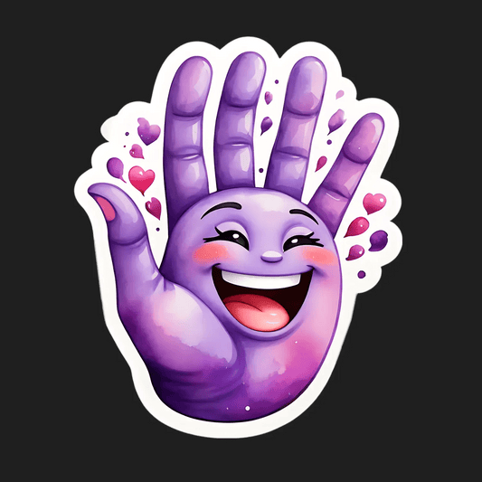 Happy Hand Emoji - UV DTF Sticker - Heat Press Transfer