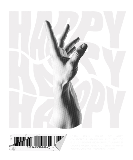 Happy Hand Pose - DTF Ready to Press - Heat Press Transfer