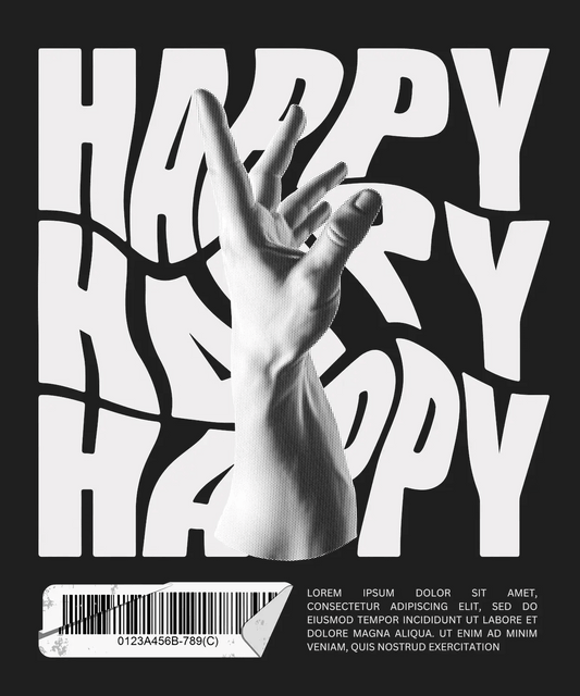 Happy Hand Pose - DTF Ready to Press - Heat Press Transfer