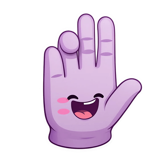 Happy Hand Waving - UV DTF Sticker - Heat Press Transfer