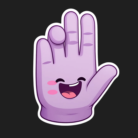 Happy Hand Waving - UV DTF Sticker - Heat Press Transfer
