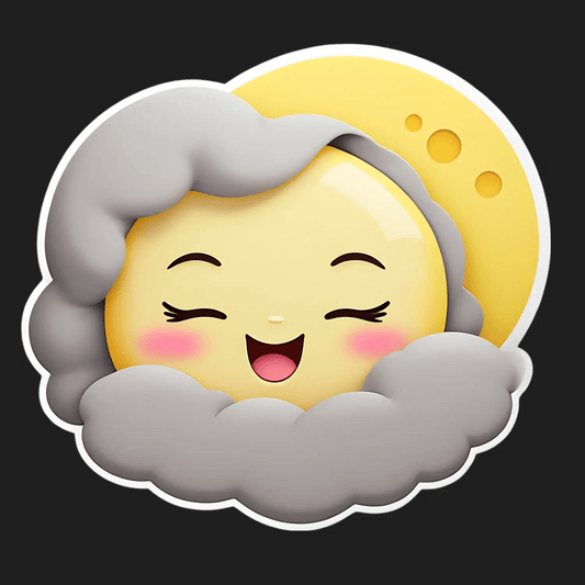 Happy Moon - Cute Sticker - Heat Press Transfer