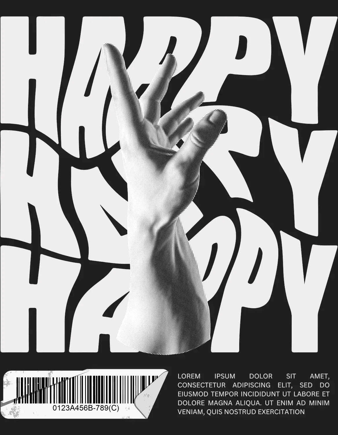 Happy Peace - DTF Ready to Press (black_bg)