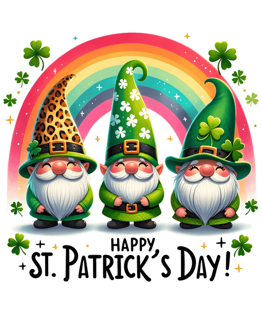 Happy ST. Patrick's Day Irish Gnome Design - DTF Ready To Press - Heat Press Transfer