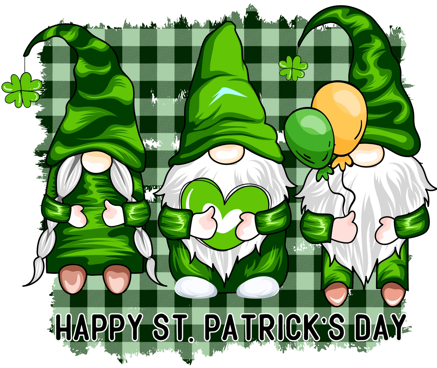 Happy Saint Patricks Day Gnomes Design - DTF Ready To Press - Heat Press Transfer