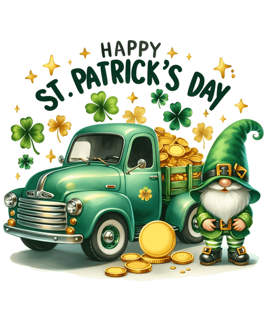 Happy St. Patrick's Day Cool Gnome Design - DTF Ready To Press - Heat Press Transfer