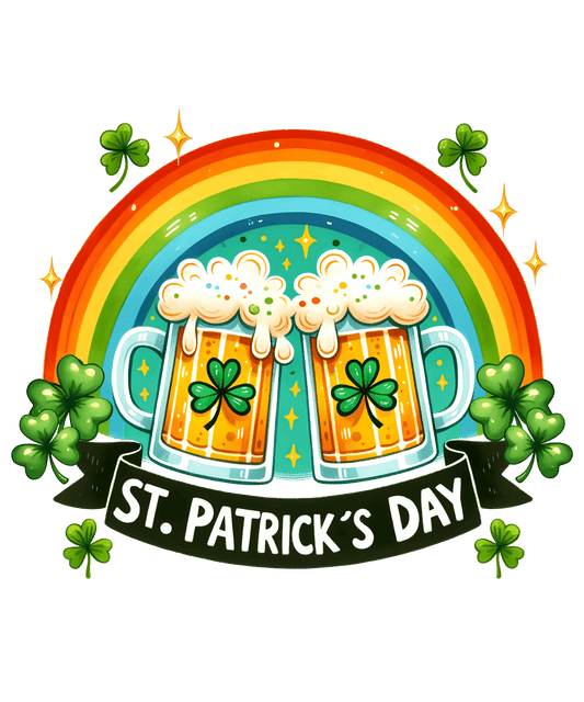 Happy St. Patricks Day Rainbow Design - DTF Ready To Press - Heat Press Transfer