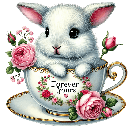 Happy Valentine's Day Bunny Coffee Design | DTF Center - Heat Press Transfer