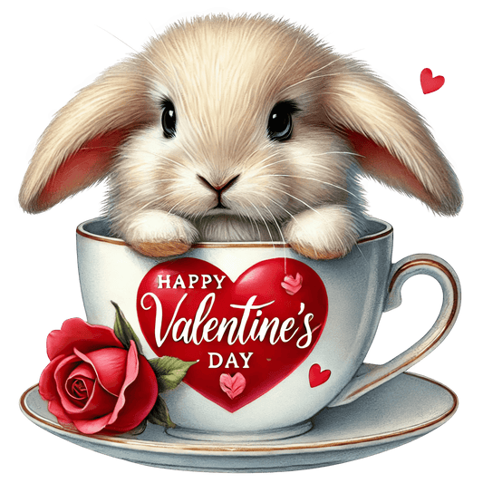 Happy Valentine's Day Bunny Design | DTF Center - Heat Press Transfer