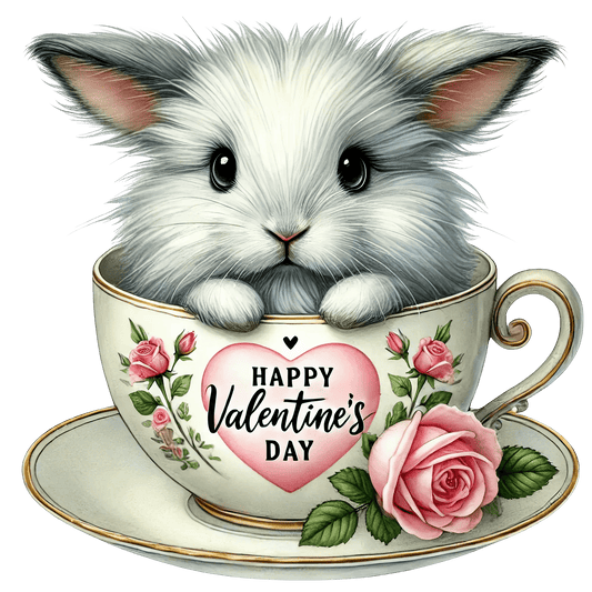 Happy Valentine's Day Bunny Love Design | DTF Center - Heat Press Transfer