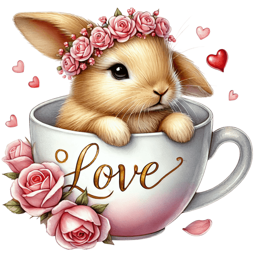 Happy Valentine's Day Couple Bunny Design | DTF Center - Heat Press Transfer